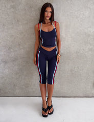 Tatum Capri - Navy Stripe