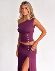 Alyssa Off Shoulder Top - Plum