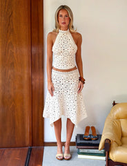 Synthia Crochet Top - Cream