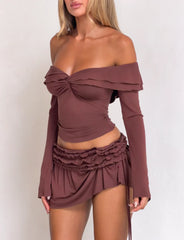 Denali Mini Skirt - Chocolate