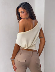 Tyla Sleeveless Knit Top - Cream