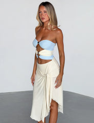 Twyla Midi Dress - Cream And Blue