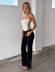 Minerva Bodysuit - Cream Dot