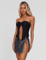Verena Mini Skirt - Steel Grey