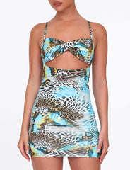 Vera Mini Dress - Multi : Animal : Butterfly Animal