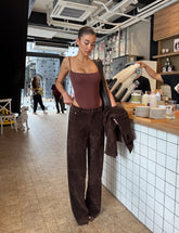 Camellia Pant - Chocolate Suede