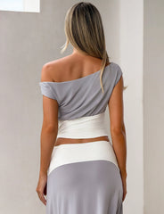 Alyssa Off Shoulder Top - Grey