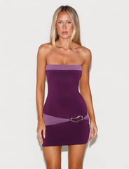 Eos Mini Dress - Aubergine And Iris