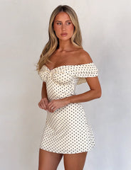 Denali Mini Dress - Cream Dot
