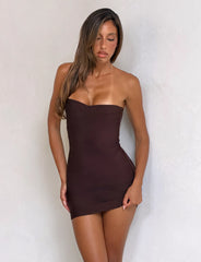 Niya Bandage Dress - Chocolate