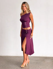 Alyssa Hi Lo Skirt - Plum