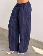 Lainey Pant - Navy Pinstripe