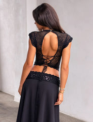 Sasha Crochet Top - Black