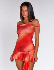 Haelo Mini Dress - Sunrise Glitter Stripe