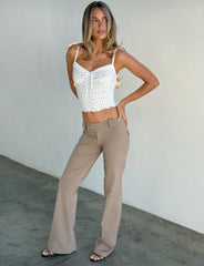 Bailee Cami Top - White Polka