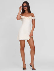 Denali Lace Mini Dress - Cream Lace