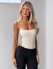 Minerva Bodysuit - Cream Dot