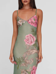 Julianna Dress - Green : Floral : Roccoco Floral