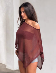Rafaela Poncho Top - Chocolate