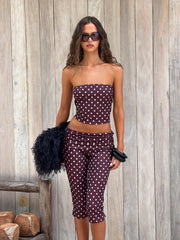 Vali Polka Dot Capri - Chocolate Pink Dot