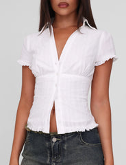 Valerie Short Sleeve Shirt - White