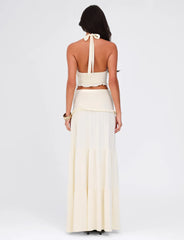 Katya Maxi Skirt - White : Cream