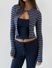 Timara Cardigan - Navy Stripe