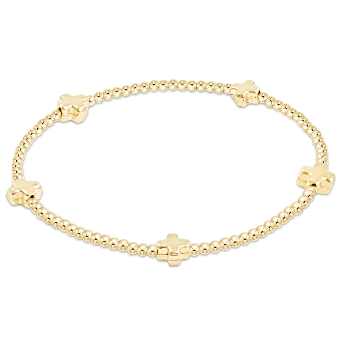 Signature Cross Small 2mm Gold Bracelet - Gold