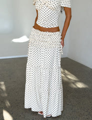 Denali Maxi Skirt - Cream Dot
