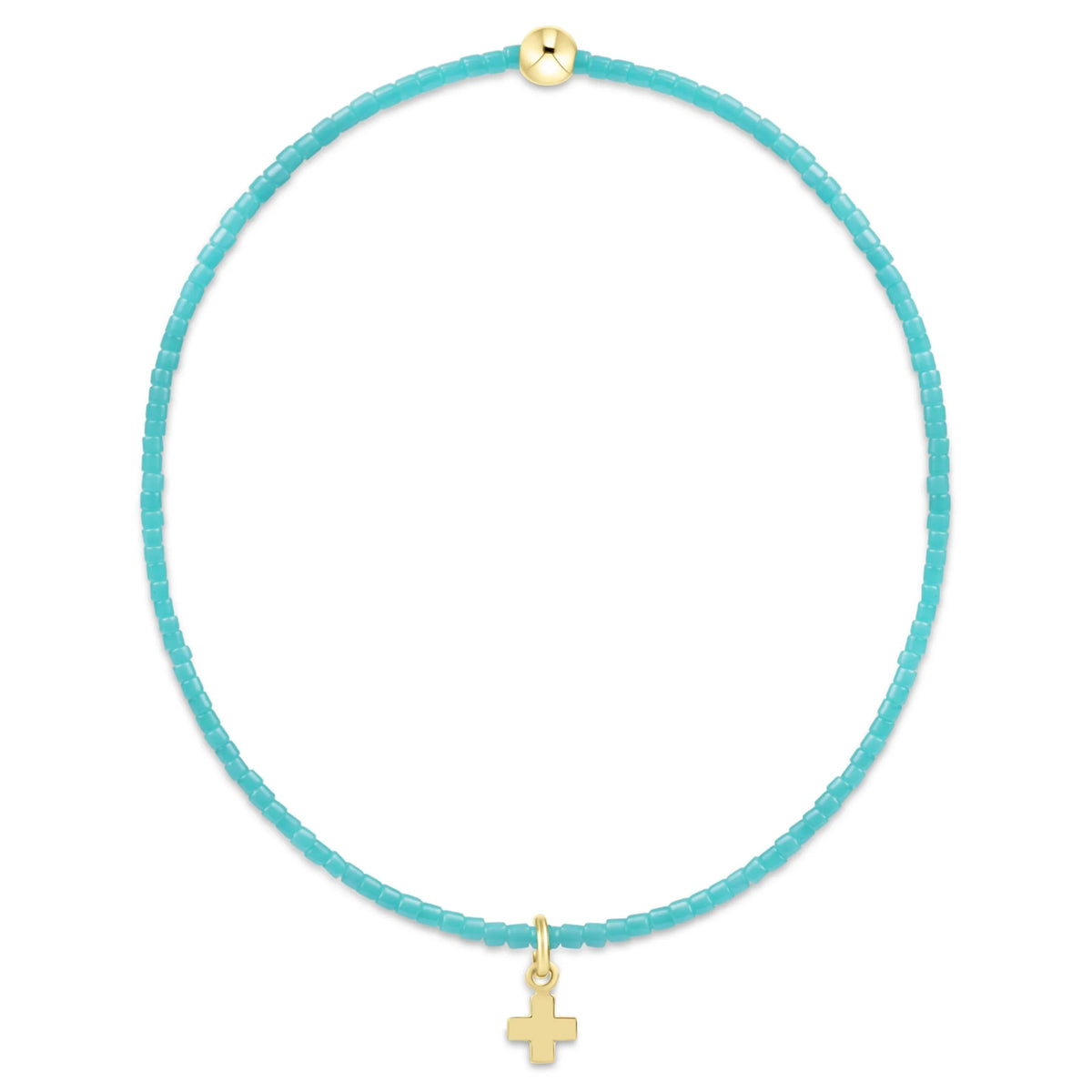 Hope Classic Turquoise Bracelet - Signature Cross Small Gold Charm