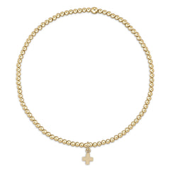 egirl Classic Gold 2mm Bracelet - Signature Cross Small Gold Charm