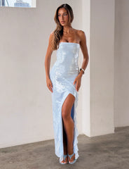 Theo Sequin Maxi Dress - Soft Blue