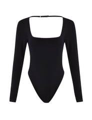 Minerva Long Sleeve Bodysuit - Black