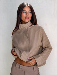 Lennex Jacket - Tan Pinstripe