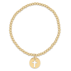 egirl Classic Gold 3mm Bead Bracelet - Blessed Gold Disc