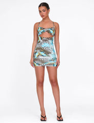 Vera Mini Dress - Multi : Animal : Butterfly Animal