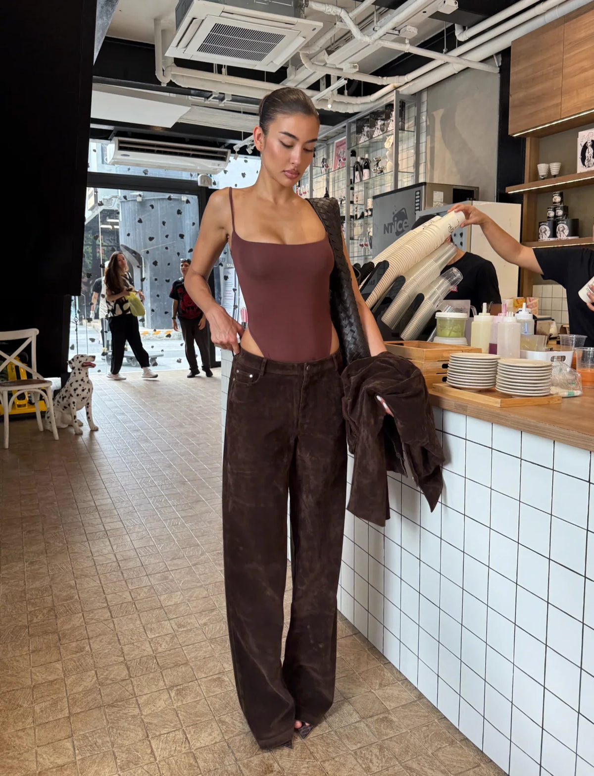 Camellia Pant - Chocolate Suede