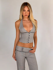 Teresia Top - Grey Check