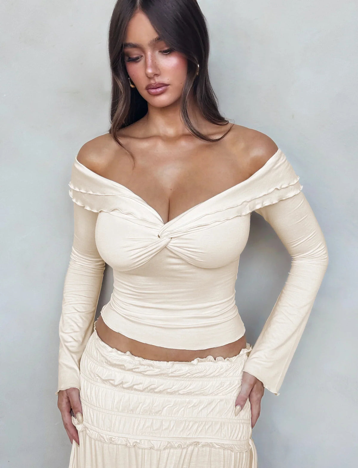 Denali Long Sleeve Top - White : Bone