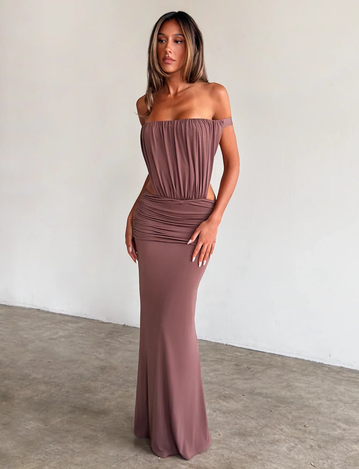 Iolla Strapless Maxi Dress - Mocha