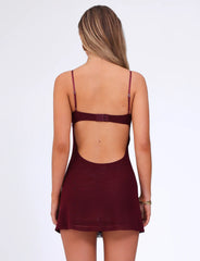 Octavia Dress - Purple : Wine
