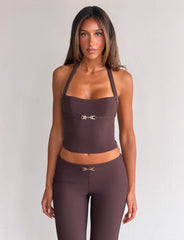Kittie Buckle Top - Chocolate
