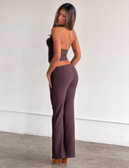 Kittie Buckle Pant - Chocolate