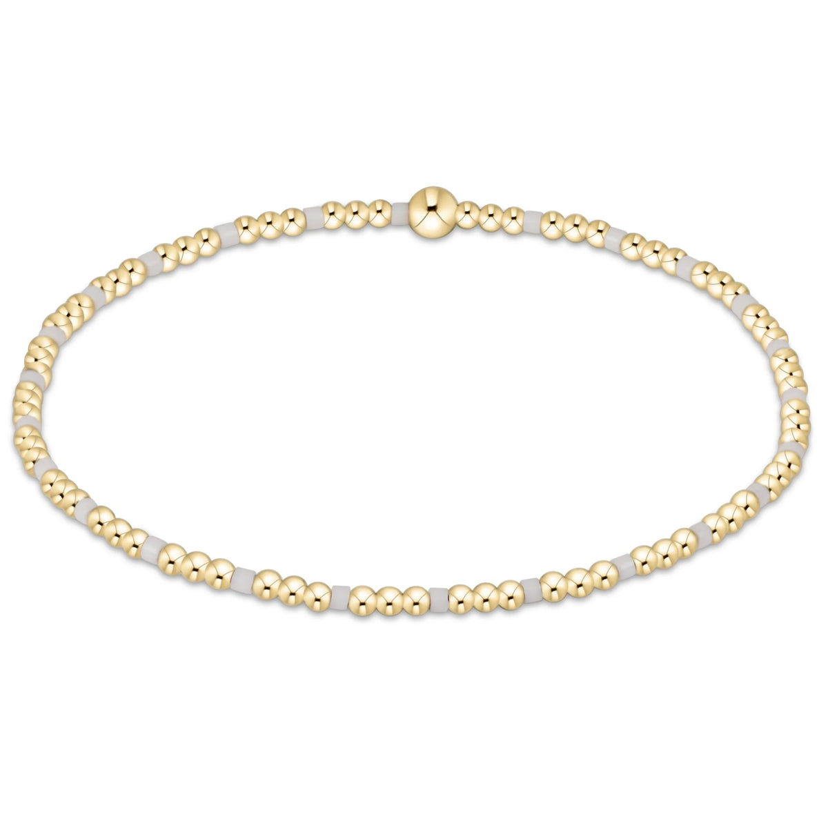 Gameday Hope Sincerity Pattern 2mm Bead Bracelet - White