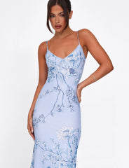 Julianna Dress - Blue : Floral : Ceramic Floral