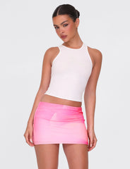 Sariah Mini Skirt - Pink : Macro Floral : Pink Blossom