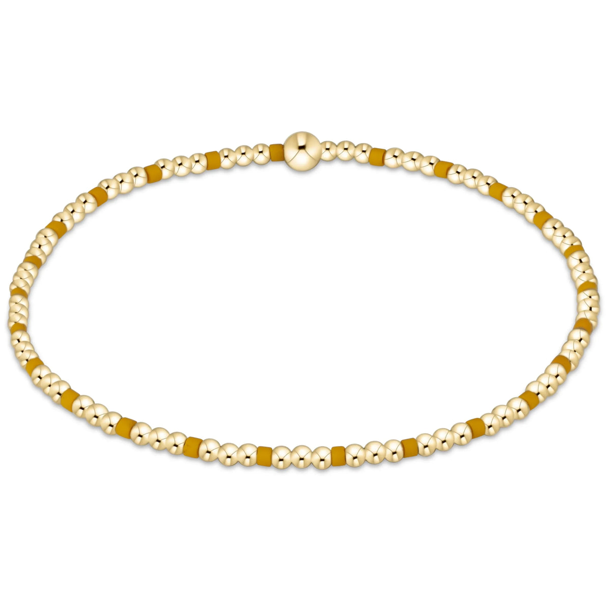 Gameday Hope Sincerity Pattern 2mm Bead Bracelet - Golden Yellow