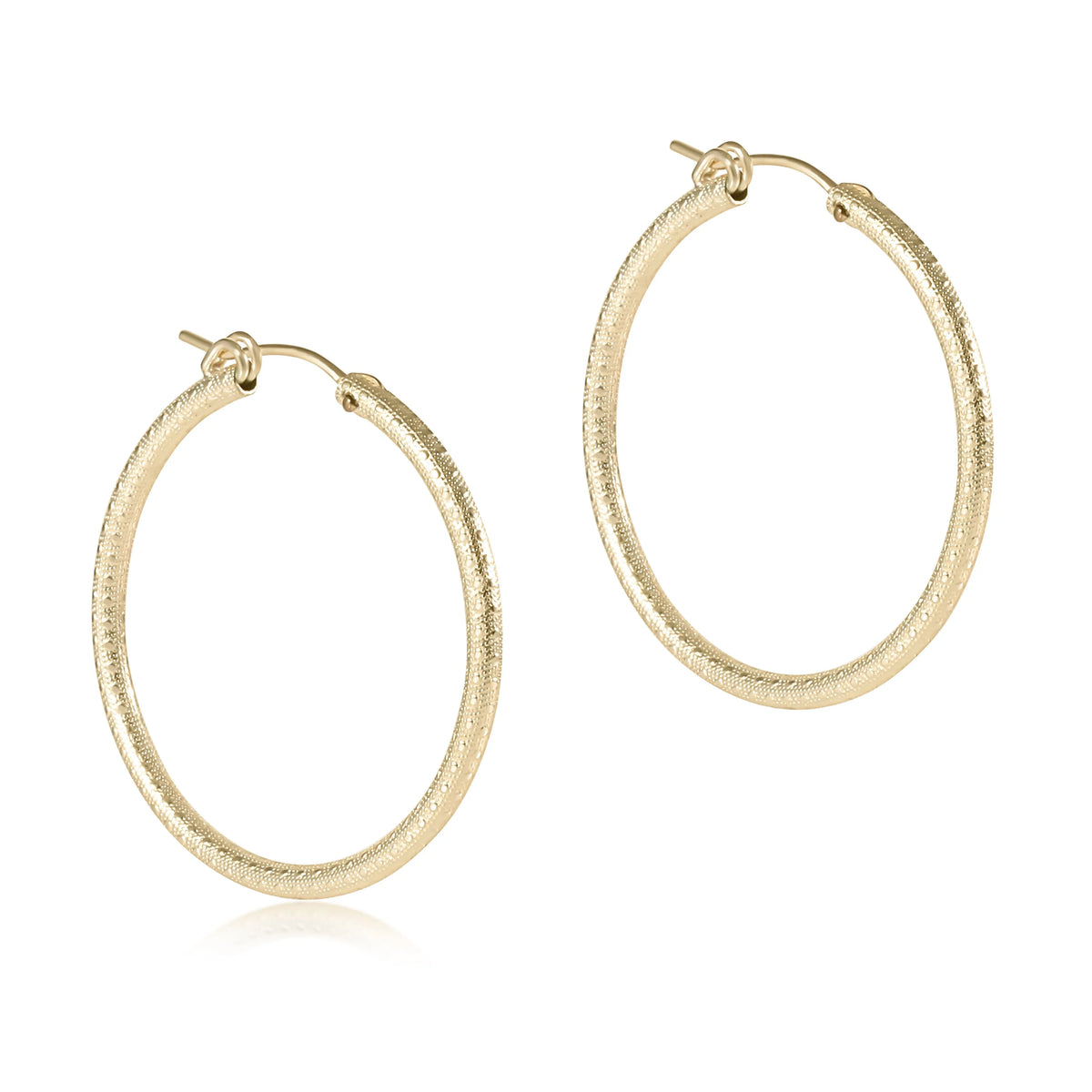 Round Gold 1.25" Hoop - Textured
