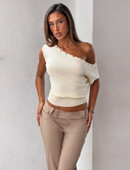 Tyla Sleeveless Knit Top - Cream