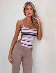 Minerva Bodysuit - Purple Stripe
